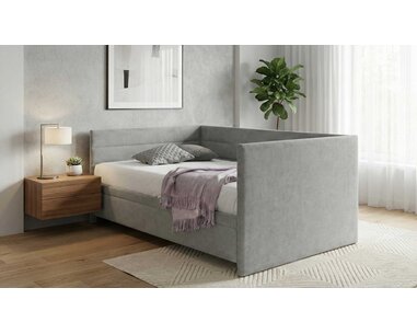 Čalouněná postel Niobe s dlouhým čelem, 90x200 cm